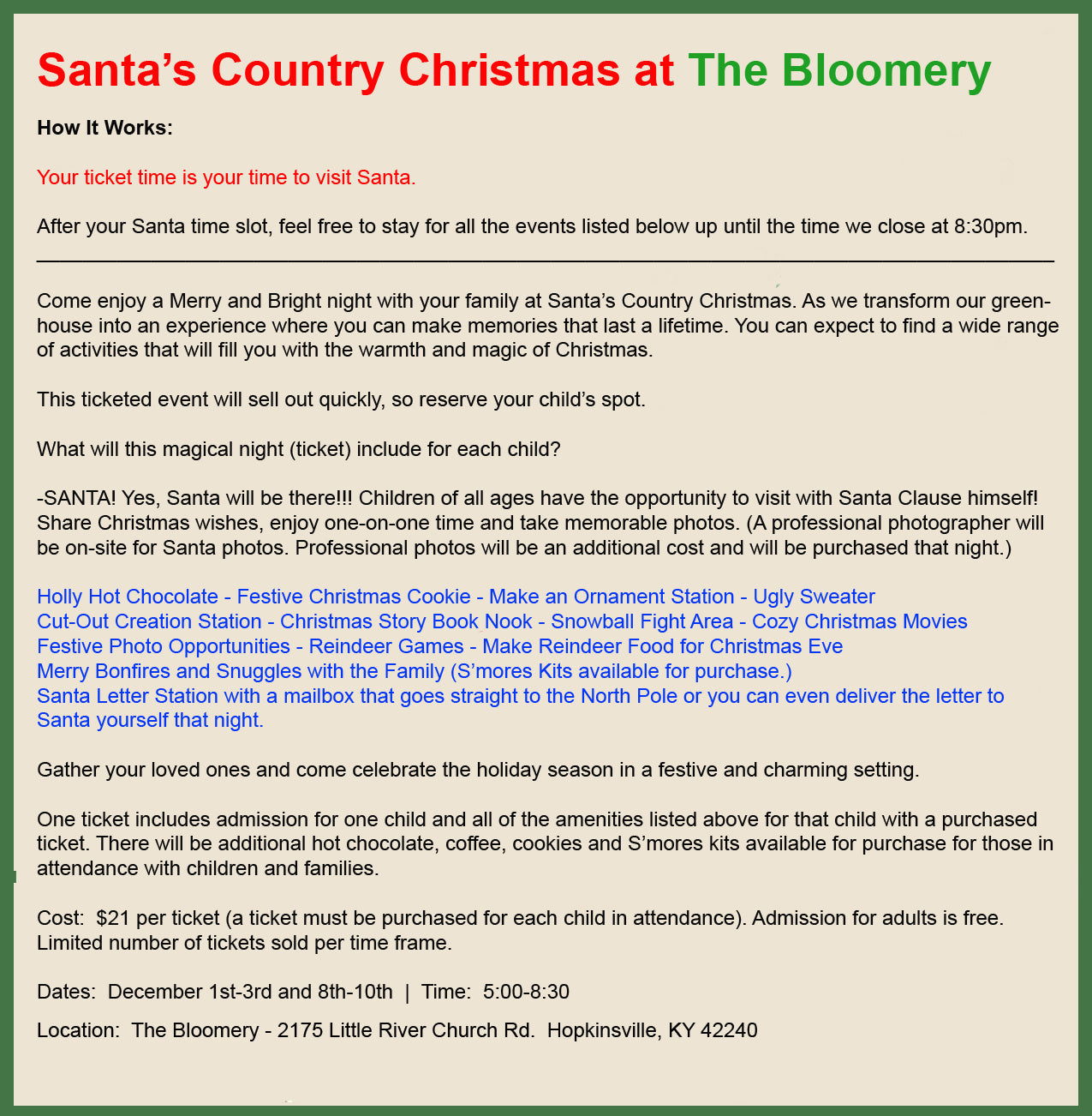 Santa's Country Christmas - Friday, Dec 8th, 2023