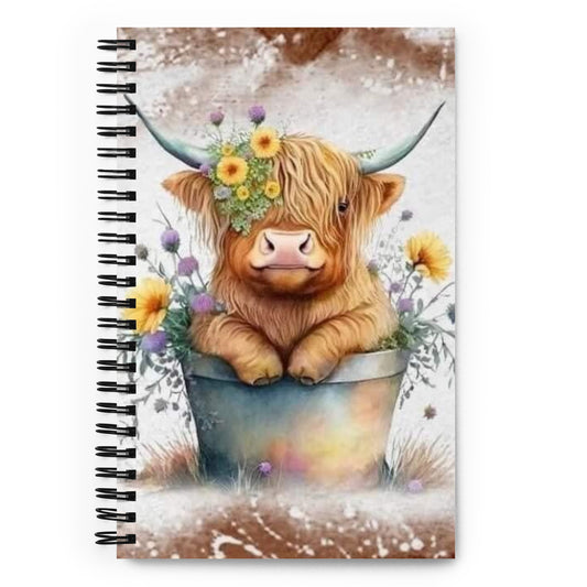 Sunflower Cow Spiral Notebook