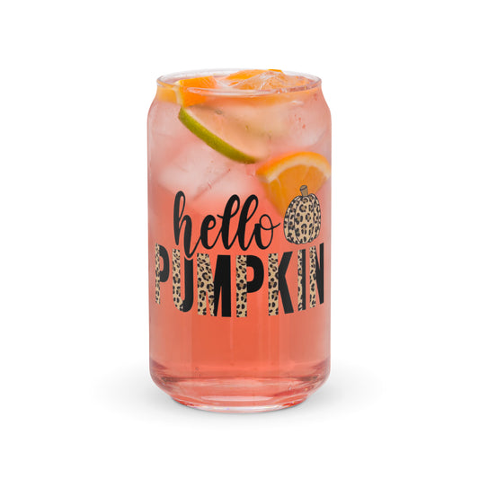 Hello Pumpkin Can-Shaped Glass