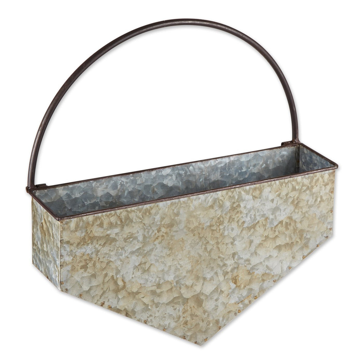 Geometric Diamond Galvanized Metal Wall Planter-0