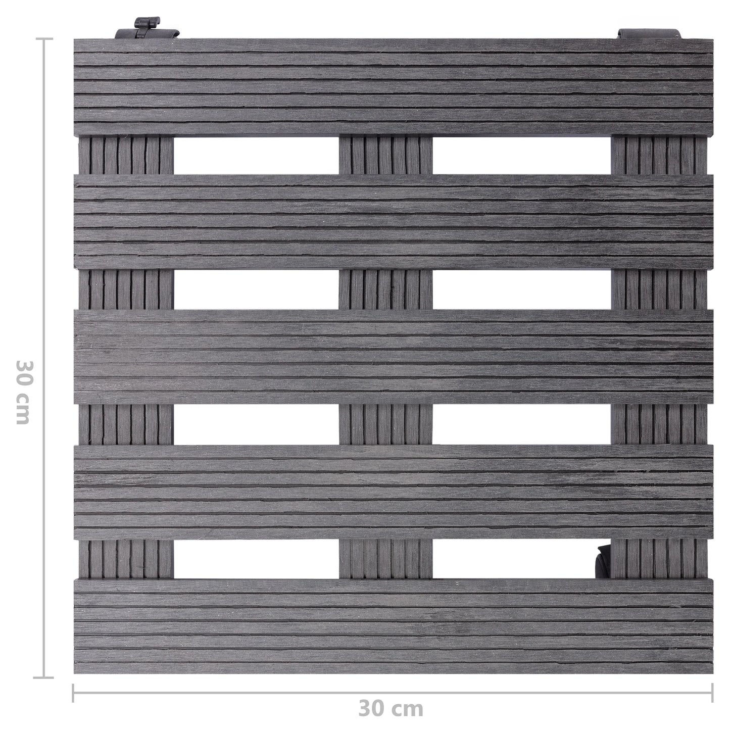 vidaXL Plant Trolleys 4 pcs Gray 11.8"x11.8"x3" WPC-5