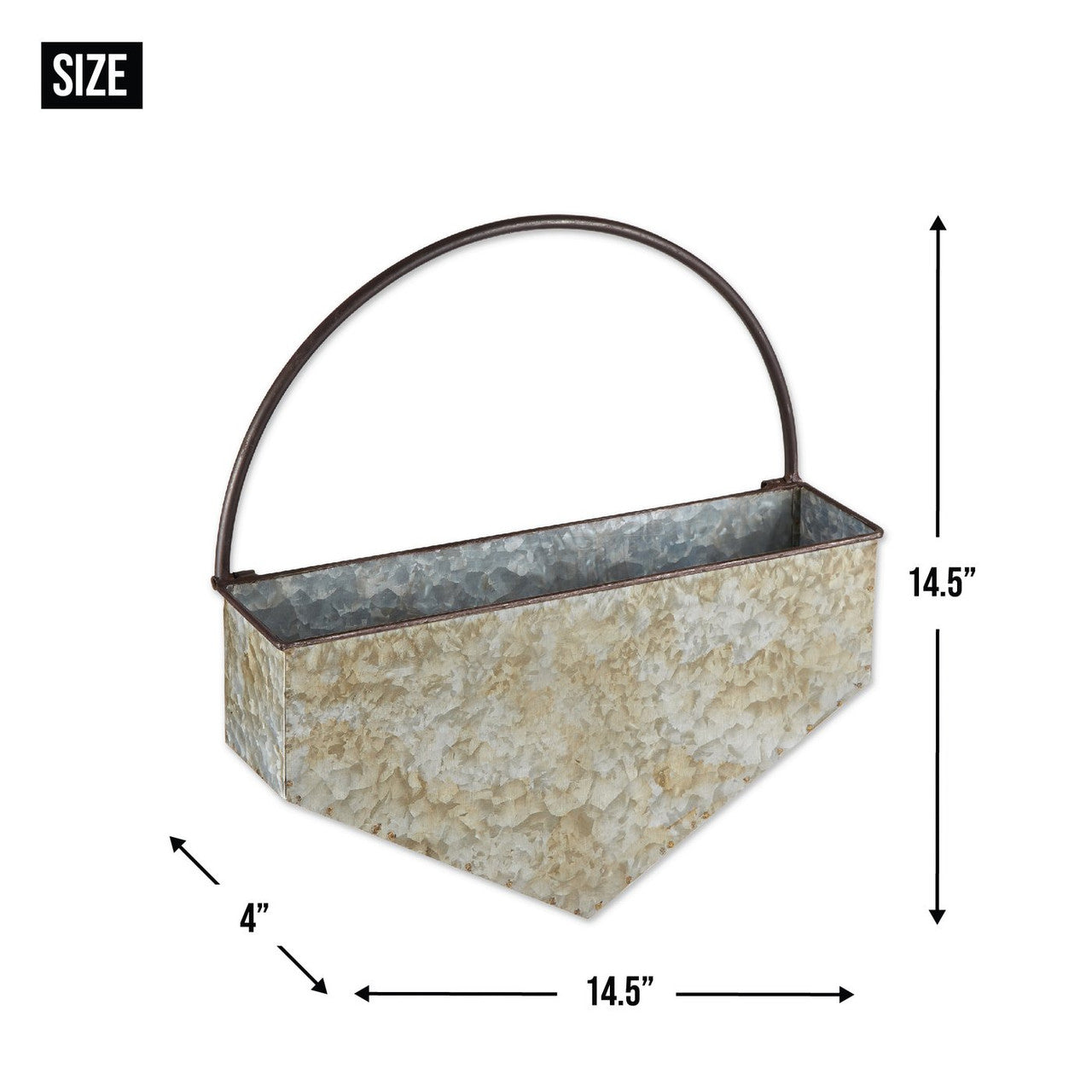 Geometric Diamond Galvanized Metal Wall Planter-5