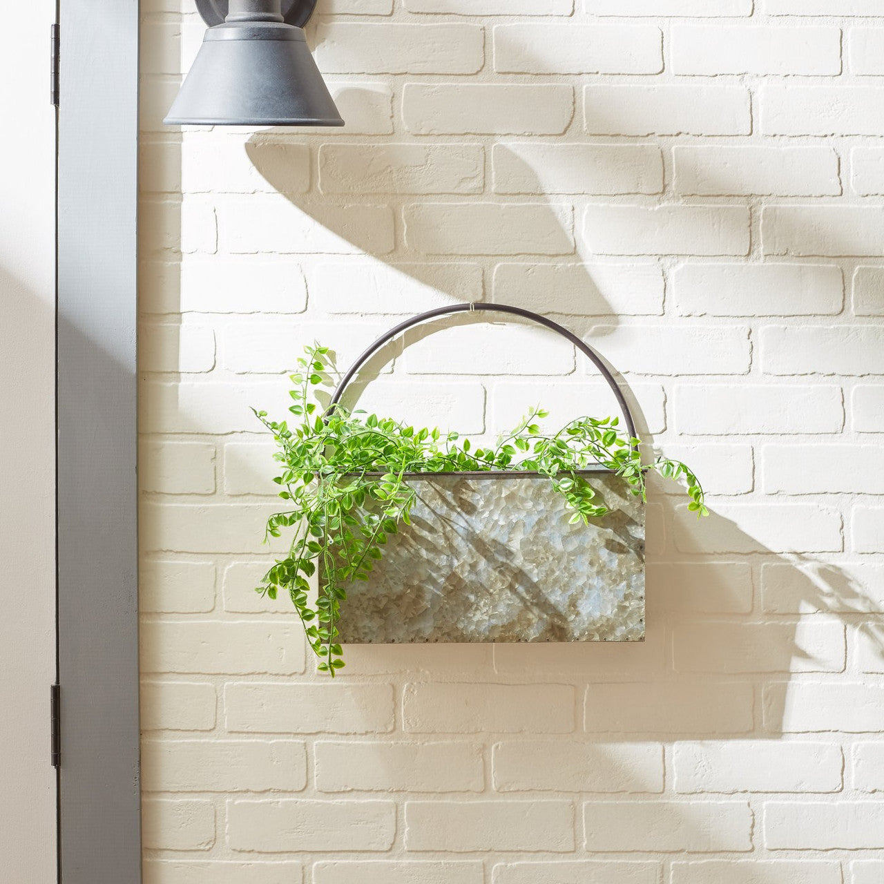 Rectangle Galvanized Metal Wall Planter-2