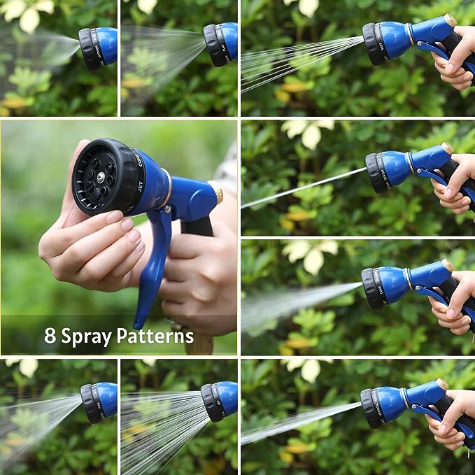 HOSUN Garden Hose Sprayer Nozzle 100% Heavy Duty Metal, Water Hose Nozzle  with 8 Different Spray Patterns, High Pressure Hose Spray Nozzle for  Watering Plant & Lawn, Washing Car & Pet – The Bloomery