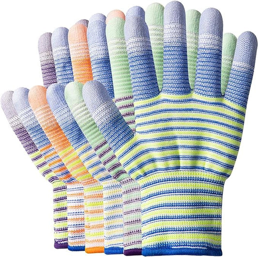 TOBEHIGHER Gardening Gloves for Women - Gardening Gloves 12 Pairs, Breathable Rubber Garden Gloves, Outdoor Protective Working Gloves