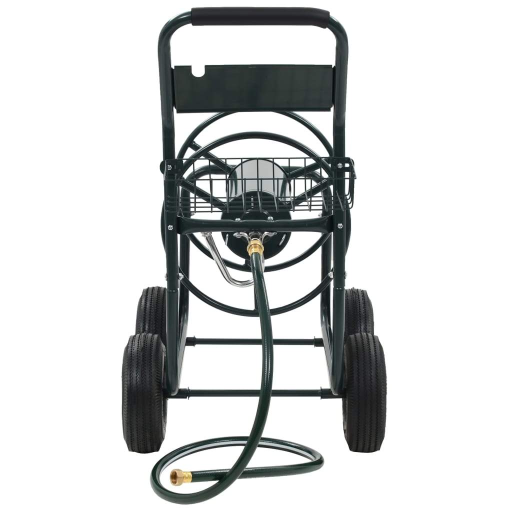 vidaXL Garden Hose Trolley with 1/2" Hose Connector 246ft Steel-1