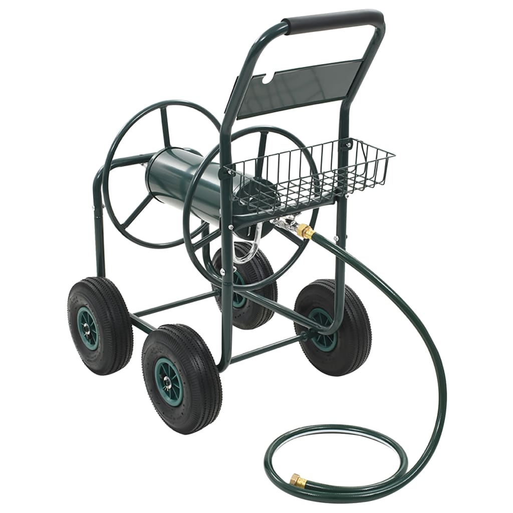 vidaXL Garden Hose Trolley with 1/2" Hose Connector 246ft Steel-2