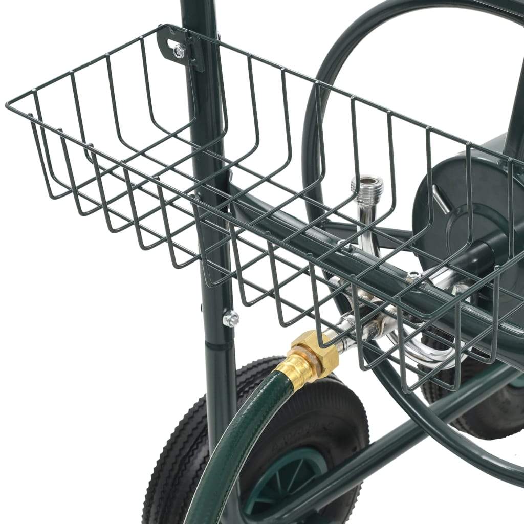 vidaXL Garden Hose Trolley with 1/2" Hose Connector 246ft Steel-4