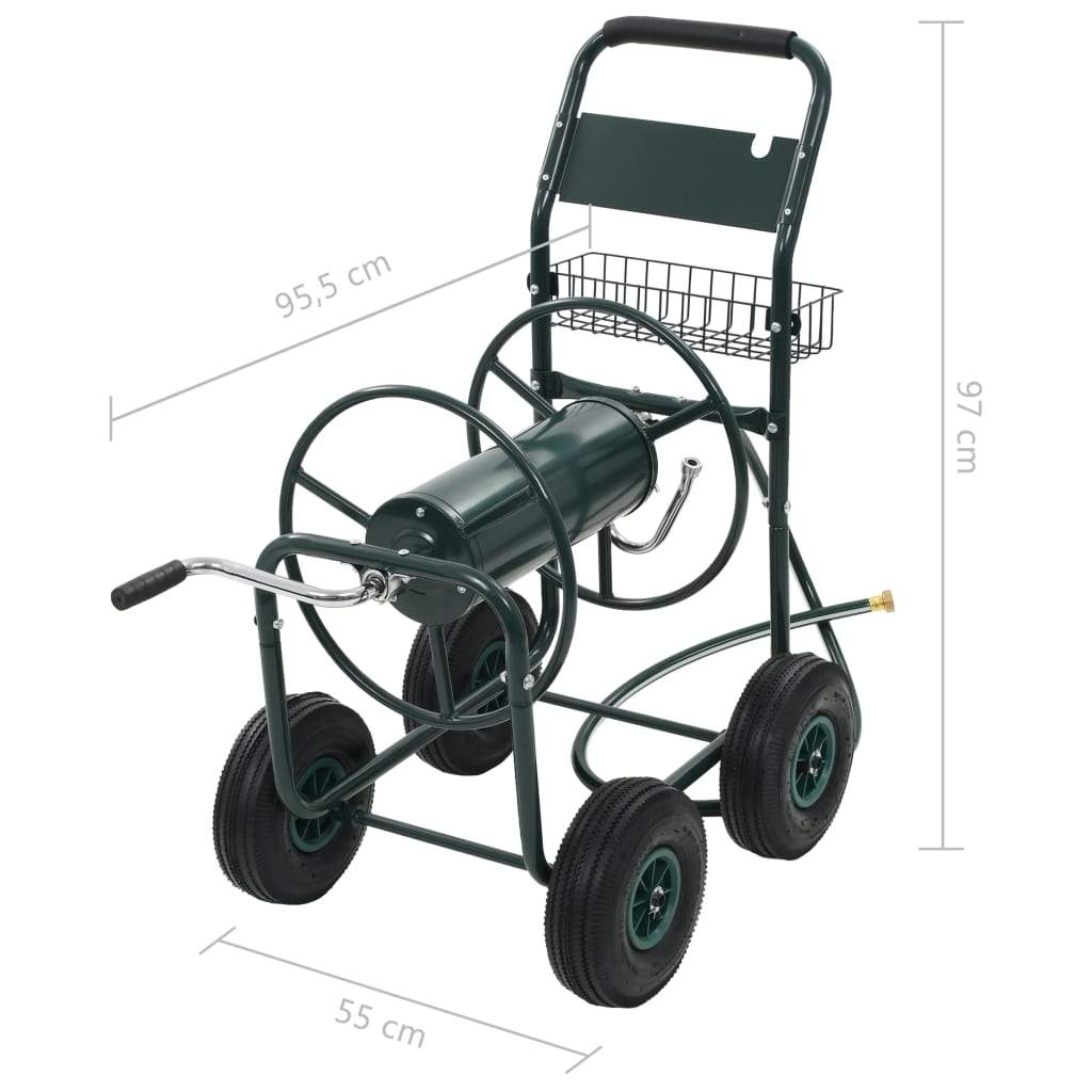 vidaXL Garden Hose Trolley with 1/2" Hose Connector 246ft Steel-9