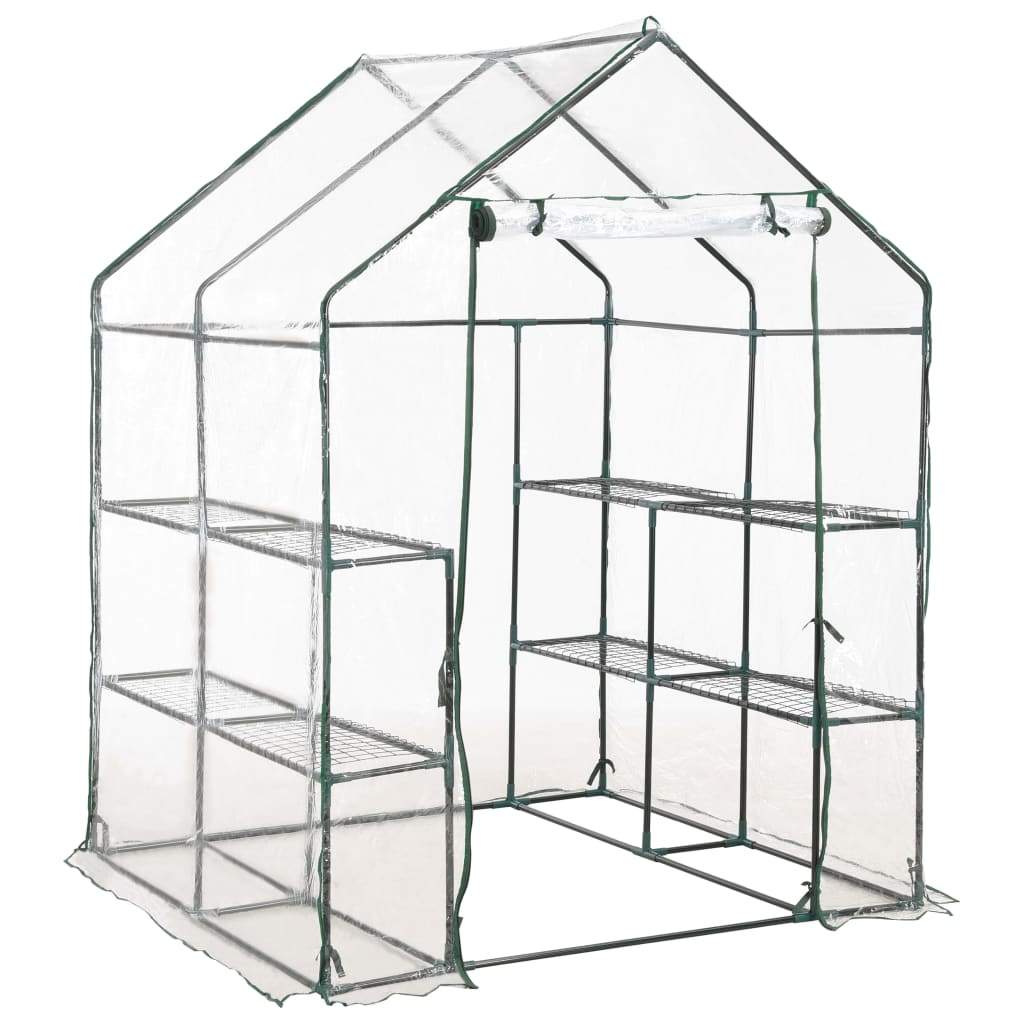 vidaXL Greenhouse with 8 Shelves 4.7'x4.7'x6.4'-1