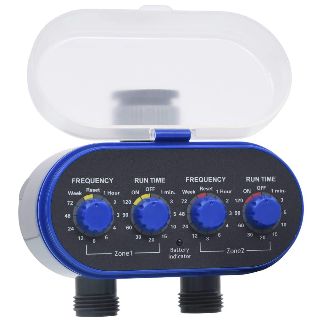 vidaXL Double Outlet Water Timer with Ball Valves-2