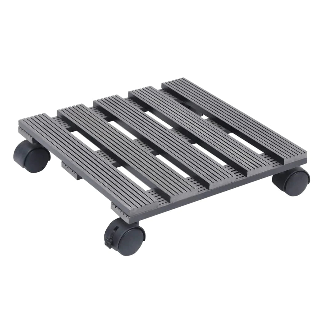 vidaXL Plant Trolleys 4 pcs Gray 11.8"x11.8"x3" WPC-6