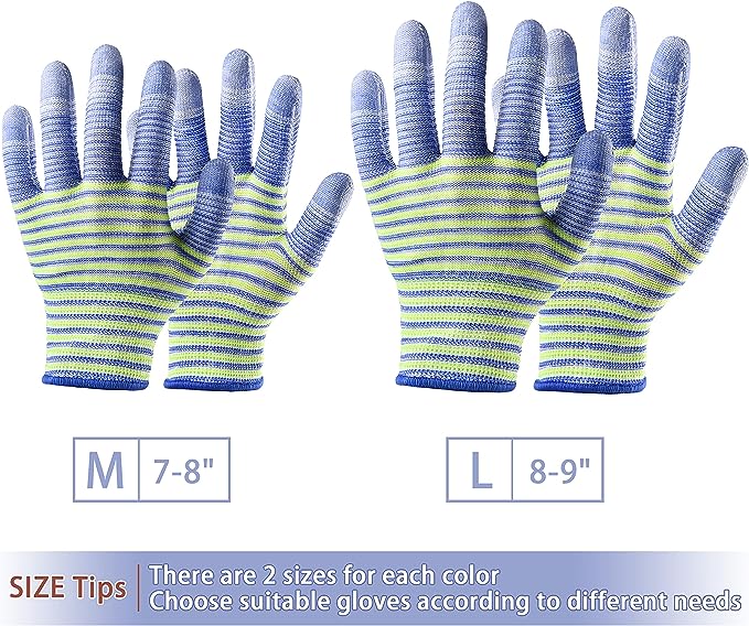 TOBEHIGHER Gardening Gloves for Women - Gardening Gloves 12 Pairs, Breathable Rubber Garden Gloves, Outdoor Protective Working Gloves