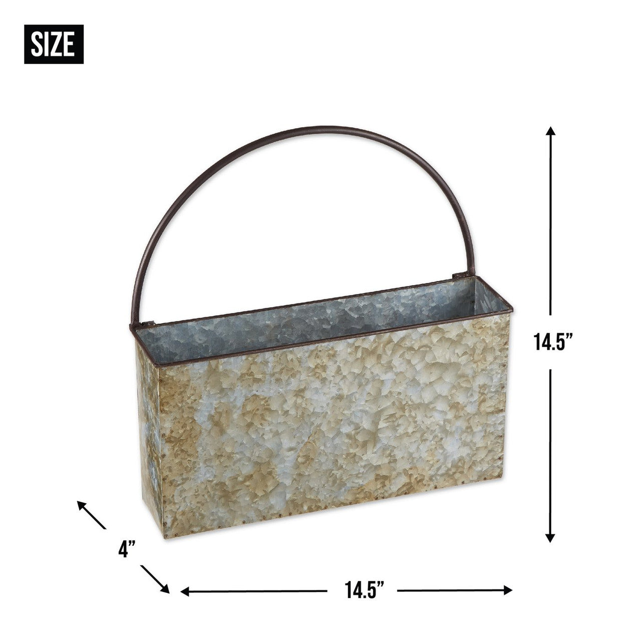 Rectangle Galvanized Metal Wall Planter-5
