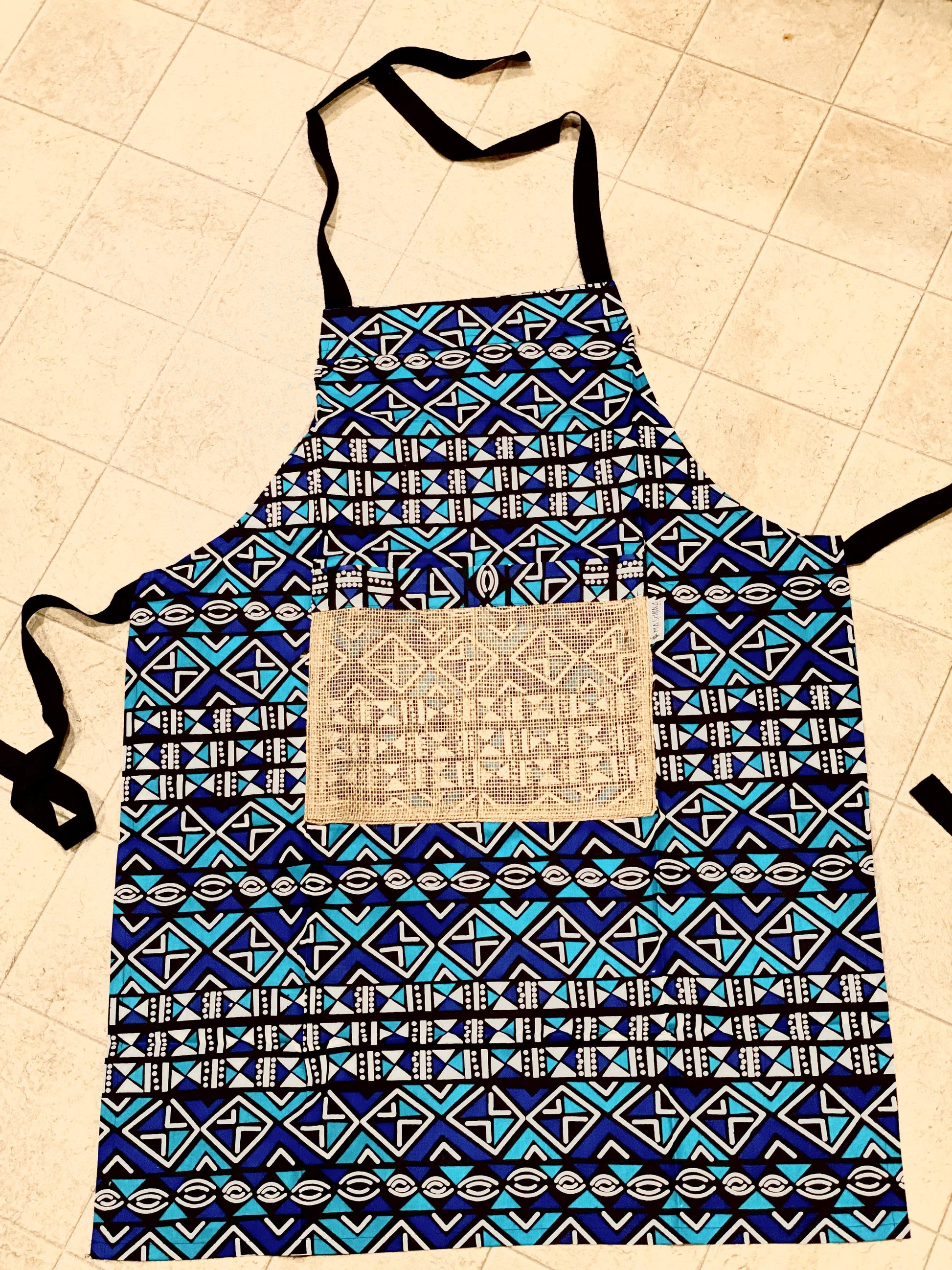 The Mashona Burlap Pocket Wax Print Aprons-3