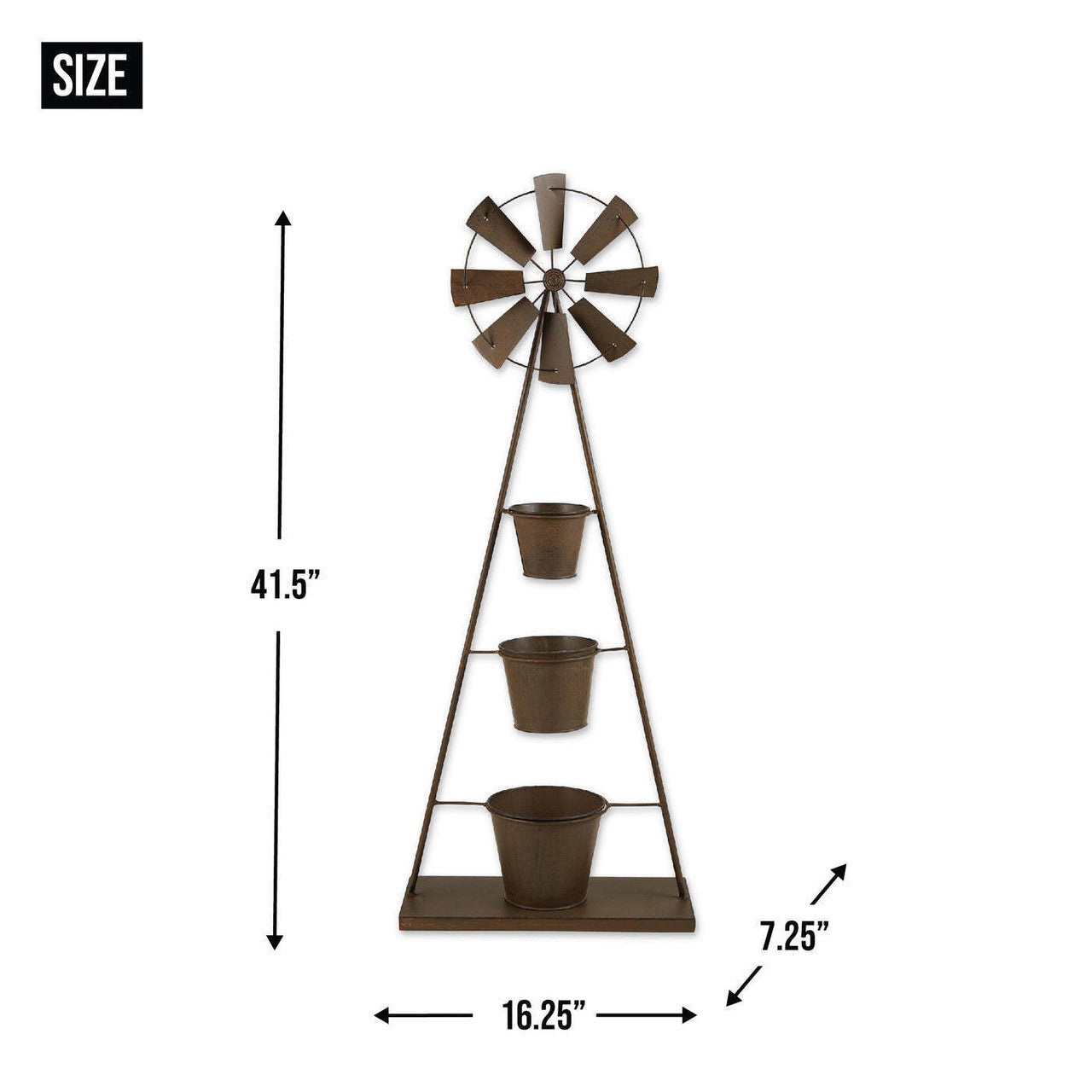 Metal Windmill Plant Stand-5