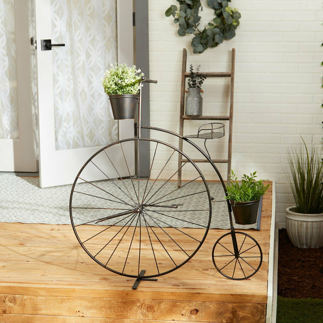 Vintage-Style Bicycle Plant Stand-3